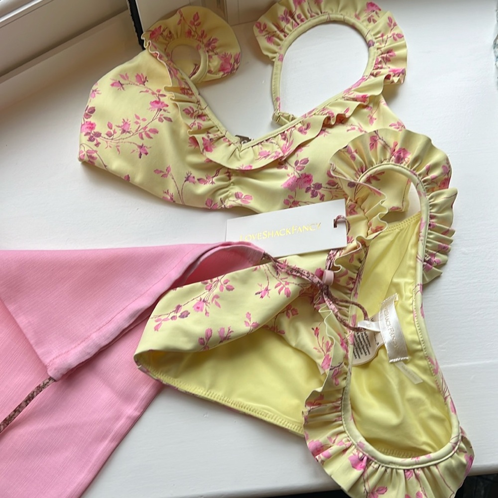 Loveshack Fancy Tacy Bikini Pink Meringue